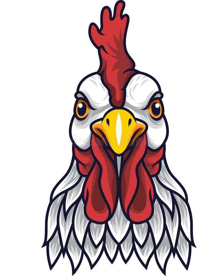 Mascota de la cabeza del gallo del pollo