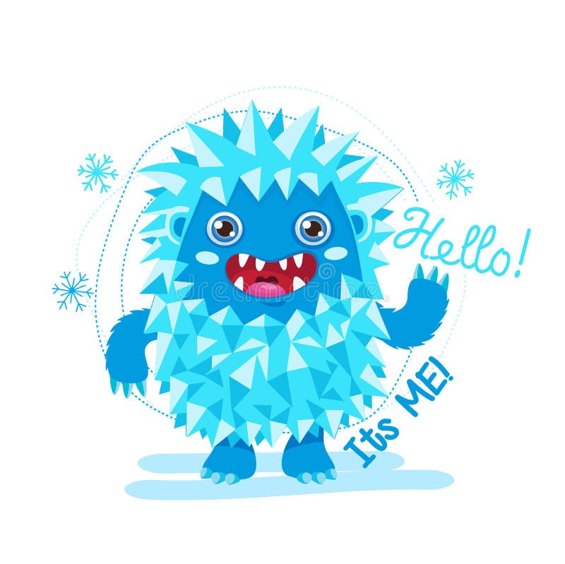 Mascota de la historieta de Bigfoot Yeti divertido en un fondo blanco Para el diseño de la camiseta de los niños Toy On feliz un ilustración del vector Mascota de la historieta de Bigfoot Yeti divertido en un fondo blanco Para el diseño de la camiseta de los niños Toy On feliz un ilustración del vector