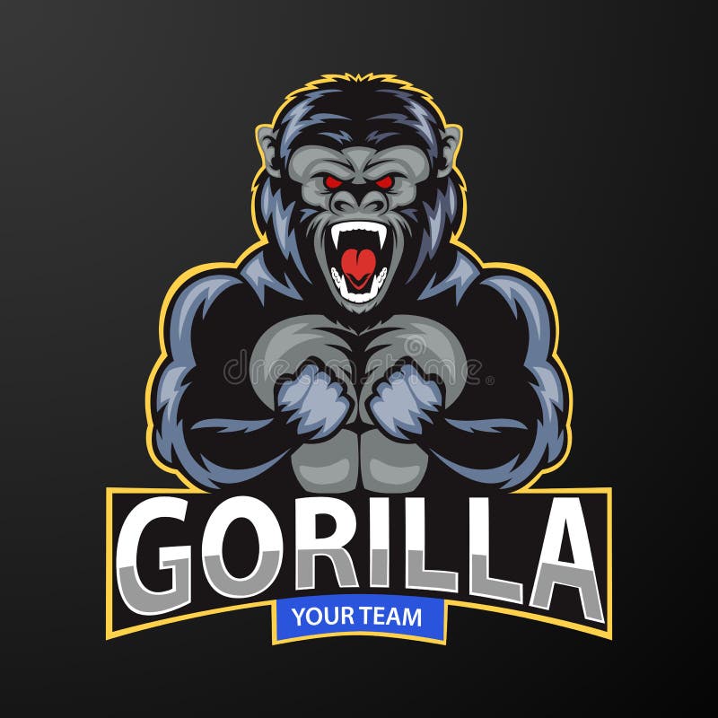 Mascota de un gorila muy enojado, logo de un equipo deportivo libre illustration Mascota de un gorila muy enojado, logo de un equipo deportivo libre illustration