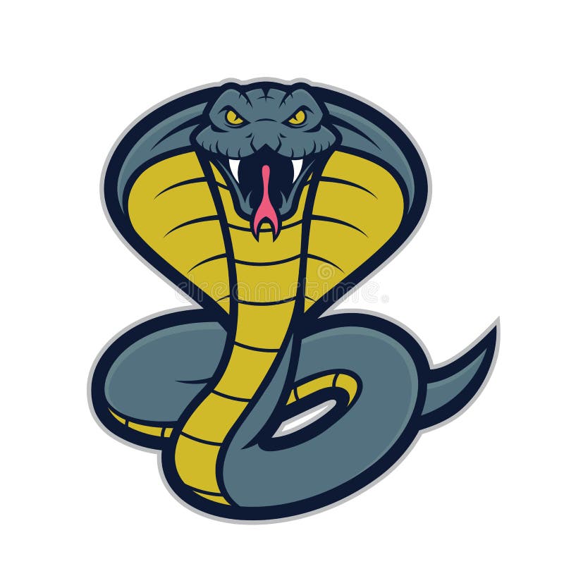 azul rei cobra ícone desenho animado vetor. serpente cabeça