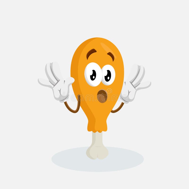 Mascote de Fried Chicken e surprisepose do fundo ilustração do vetor