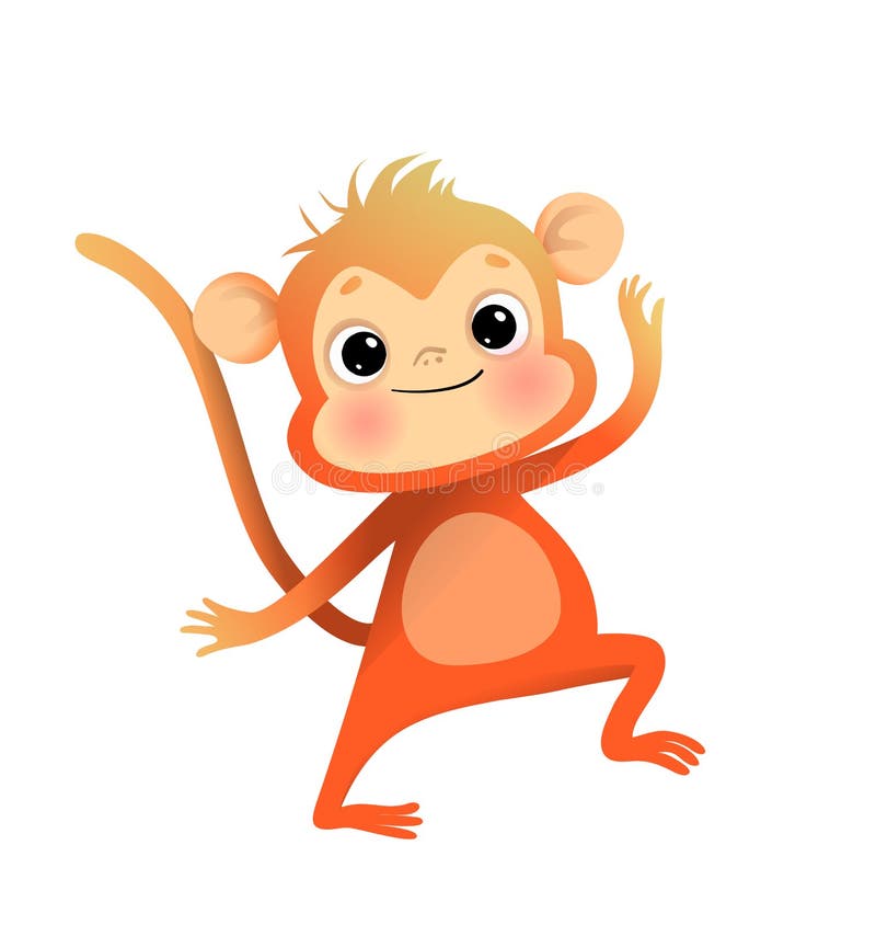 Macaco Bonito Dos Desenhos Animados Que Pendura Para Baixo De Uma  Ilustração Infantil Do Vetor Da Liana. Animal Engraçado Do Macaco Da Selva.  Royalty Free SVG, Cliparts, Vetores, e Ilustrações Stock. Image