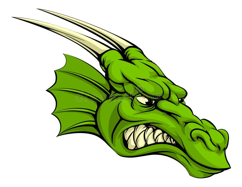 Mascote do dragão verde ilustração stock Mascote do dragão verde ilustração stock