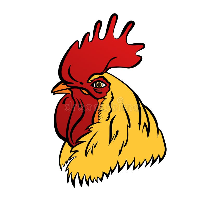 Mascote do logotipo do galo Ilustração isolada do vetor da cabeça do galo ilustração stock Mascote do logotipo do galo Ilustração isolada do vetor da cabeça do galo ilustração stock