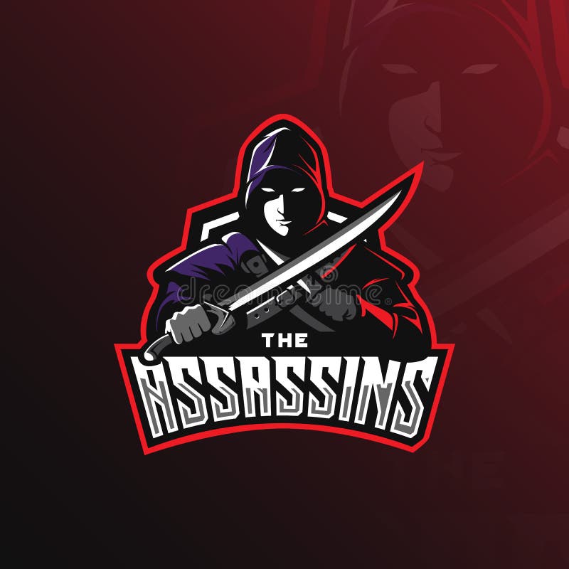 Mascote do projeto do logotipo do vetor do assassino com estilo moderno do conceito da ilustração para a impressão do crachá, do ilustração royalty free Mascote do projeto do logotipo do vetor do assassino com estilo moderno do conceito da ilustração para a impressão do crachá, do ilustração royalty free