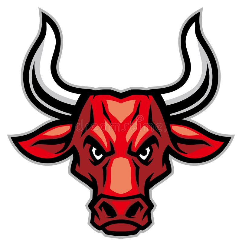 Mascote de cabeça de touro zangado ilustração stock