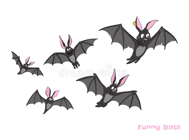 Mascotte d'halloween. chauves-souris caricaturales isolées. monstres dracula. vampires nocturnes mignons. clipart comique illustration libre de droits