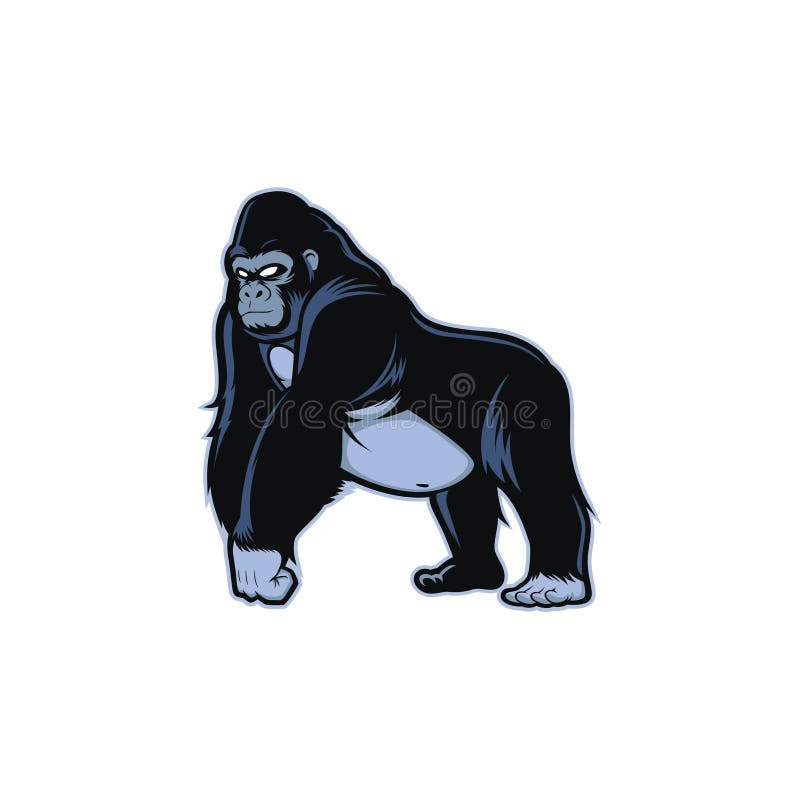 mascotte della gorilla nera illustrazione vettoriale mascotte della gorilla nera illustrazione vettoriale