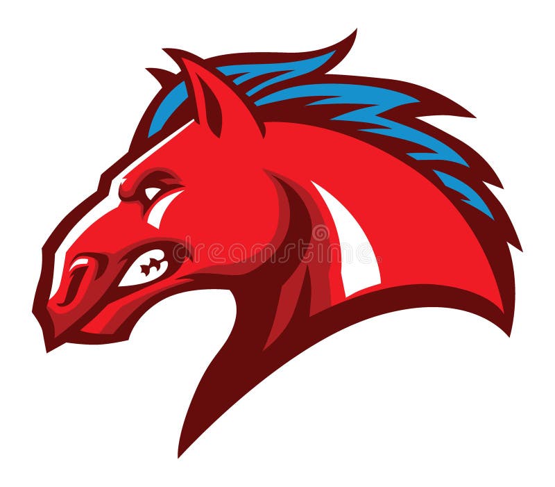 Mascotte fâchée de tête de cheval illustration stock Mascotte fâchée de tête de cheval illustration stock