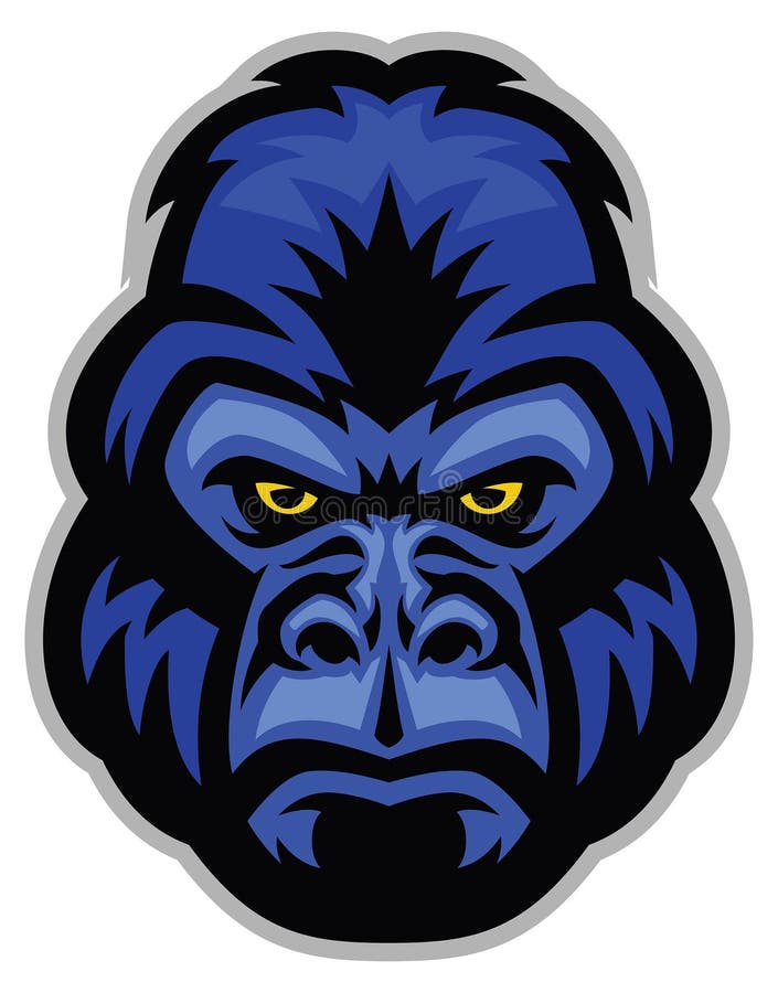 Mascotte van gorillahoofd stock illustratie Mascotte van gorillahoofd stock illustratie