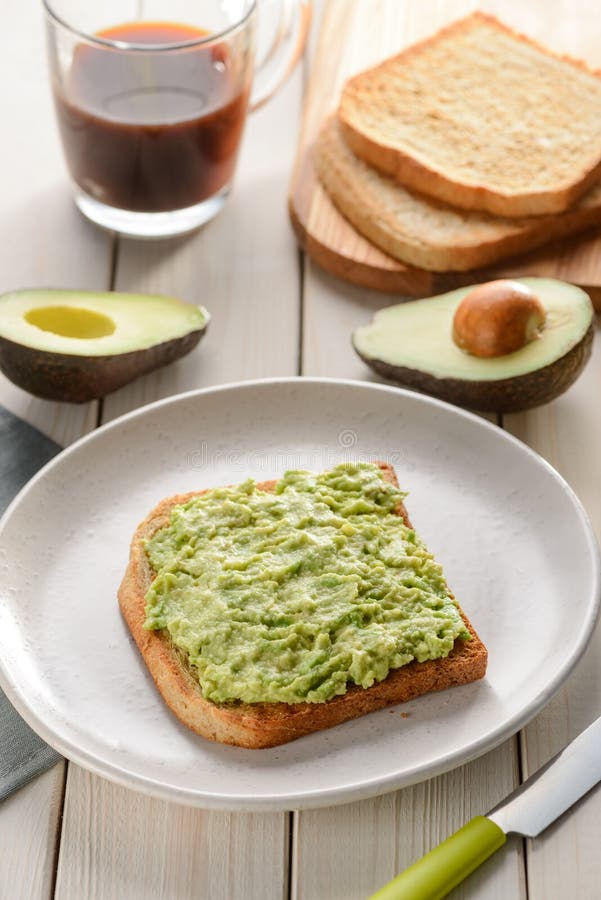Mashed avocado toast stock image. Image of salad, homemade - 142406263