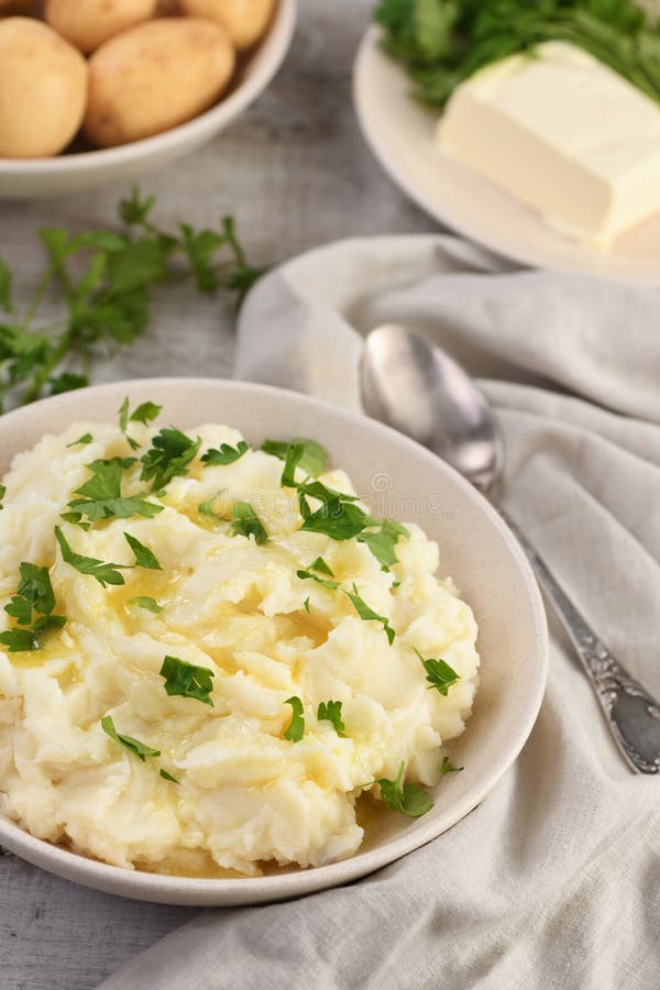 Mashed Potatoes with Butter Stock Photo - Image of mashed, melted ...