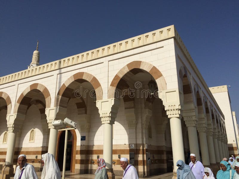 Masjid an-Namirah or Masjid Nimrah is a mosque in Wadi Uranah near Mecca in the Hejazi region of Saudi Arabia. It is believed to be where the Islamic prophet Muhammad stayed before delivering his last sermon in Arafat. It is one of the most important landmarks during the Hajj pilgrim. It is located near Mount Arafat. It is the second largest mosque by area in Mecca Province after Al-Masjid al-Haram. Masjid an-Namirah or Masjid Nimrah is a mosque in Wadi Uranah near Mecca in the Hejazi region of Saudi Arabia. It is believed to be where the Islamic prophet Muhammad stayed before delivering his last sermon in Arafat. It is one of the most important landmarks during the Hajj pilgrim. It is located near Mount Arafat. It is the second largest mosque by area in Mecca Province after Al-Masjid al-Haram.