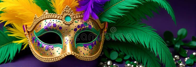 Carnival Purple Green Gold+feathers G F Eye Masks Unisex Carnival Purple Green Gold+feathers G F Eye Masks Unisex