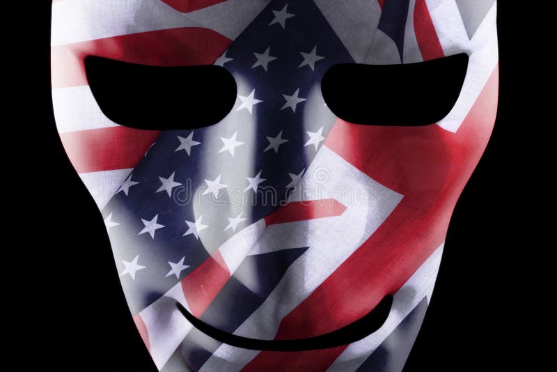 Mask with GB and USA flags overlaid stock illustration Mask with GB and USA flags overlaid stock illustration
