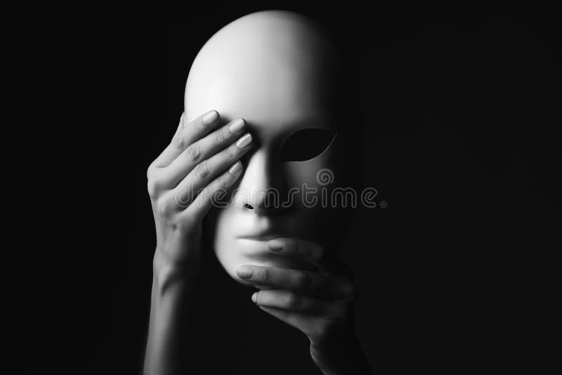 Mask. halloween concept. monochrome photo royalty free stock image