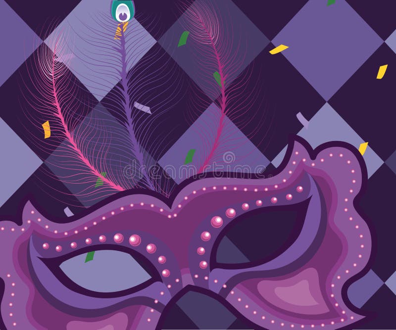 Mask and Harlequin Background Stock Vector Illustration of masquerade