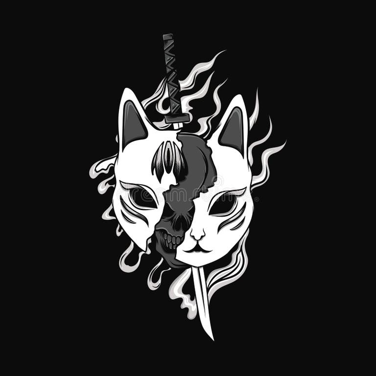 Kitsune Black White Stock Illustrations – 217 Kitsune Black White Stock ...