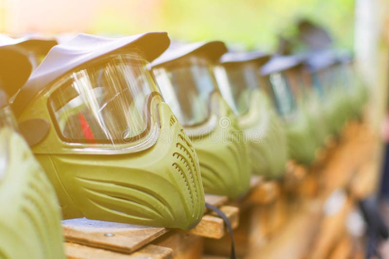 Mask for paintball stock photo. Image of playground, nature 89284546