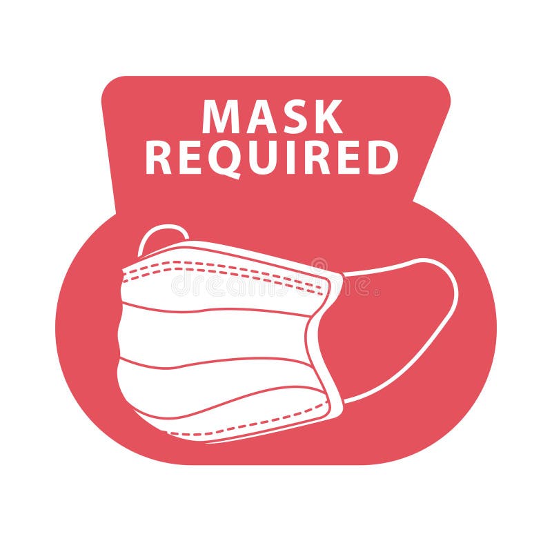 Mask Required Red Color Advertise Label Stock Vector - Illustration of ...