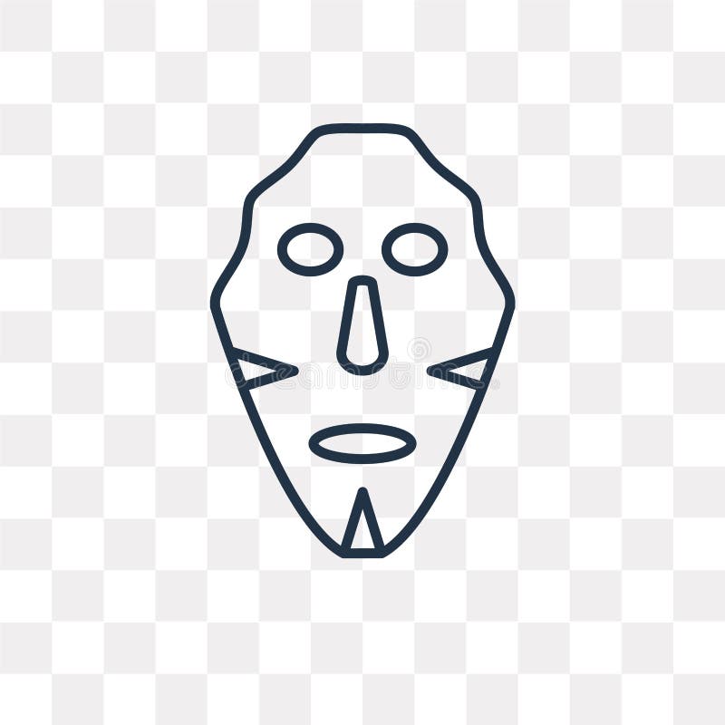 Mask vector icon isolated on transparent background, linear Mask stock illustration Mask vector icon isolated on transparent background, linear Mask stock illustration