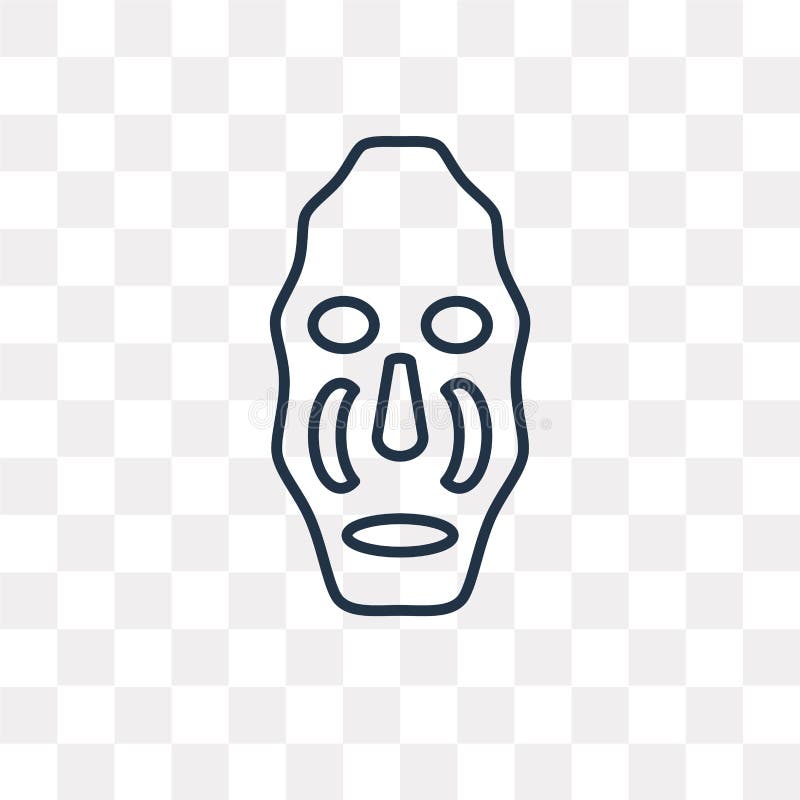 Mask vector icon isolated on transparent background, linear Mask stock illustration Mask vector icon isolated on transparent background, linear Mask stock illustration
