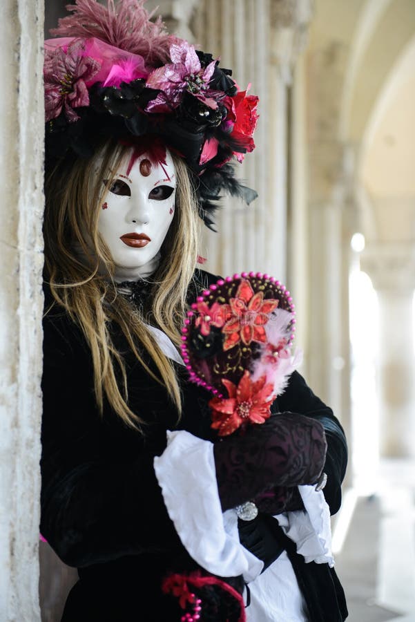 Masked Woman in Black Costume Stock Image Image of carnival, masked