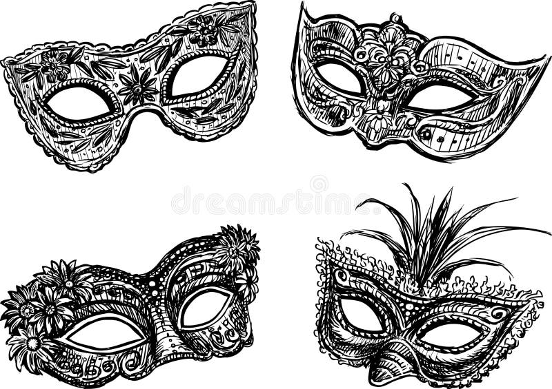 maskerar maskeraden vektor illustrationer maskerar maskeraden vektor illustrationer