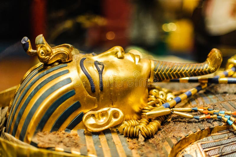 Golden Mask of egyptian pharaoh Tutankhamun, Replica. Golden Mask of egyptian pharaoh Tutankhamun, Replica