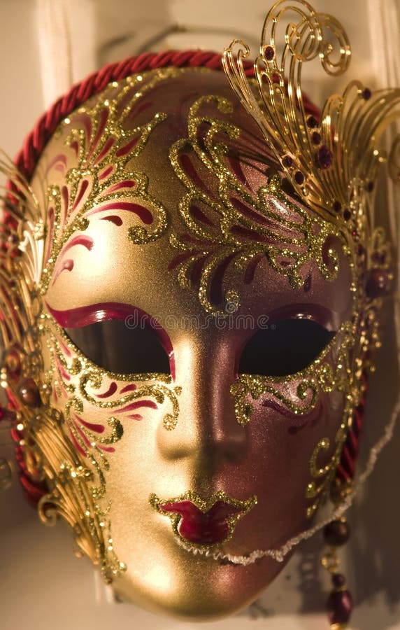 Mask from venice in gold. Mask from venice in gold