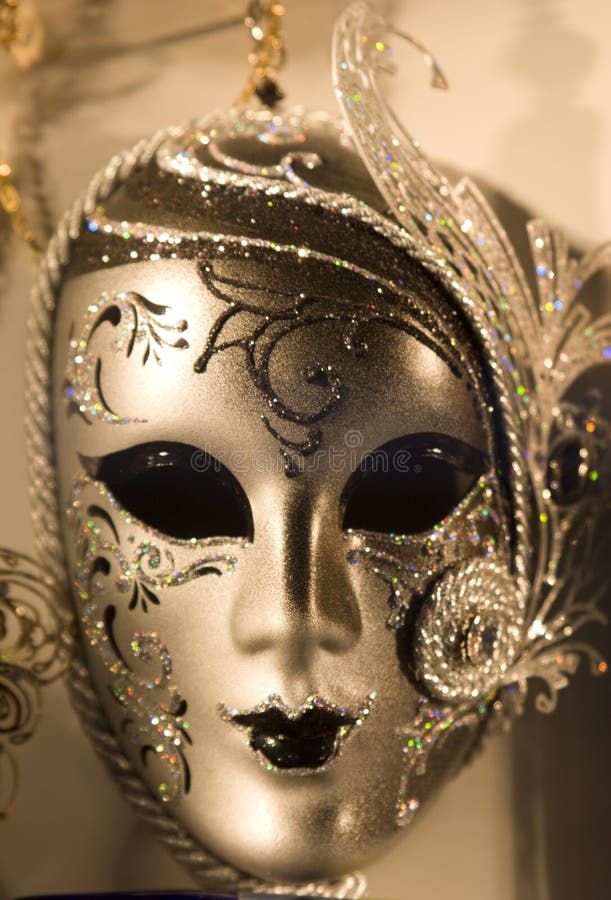 Mask from venice in gold. Mask from venice in gold