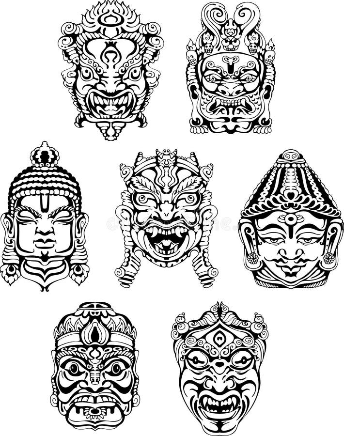 Maskeringar för hinduisk gud
