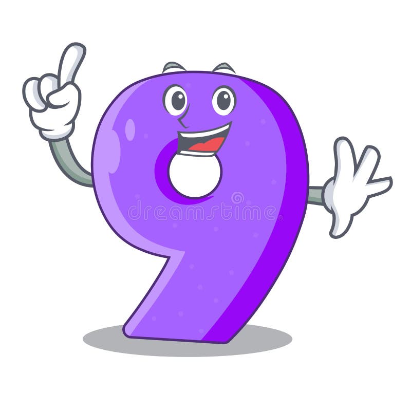 Maskot för bokstav för nummer nio för fingerpapperssnitt royaltyfri illustrationer Maskot för bokstav för nummer nio för fingerpapperssnitt royaltyfri illustrationer