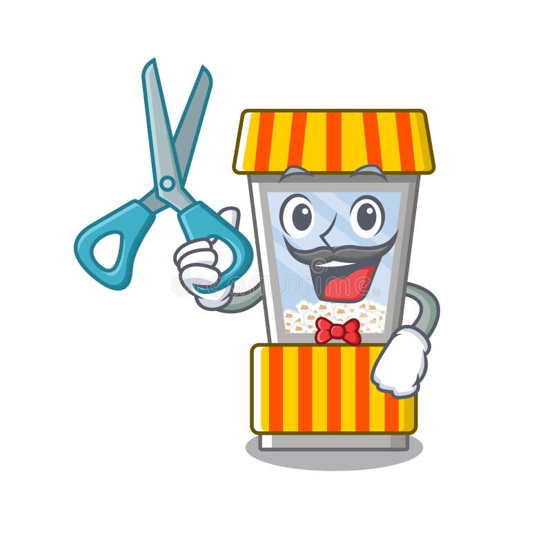 Maskotka z wydzielonym makaronem. Ilustracja z odciętym wektorem maskotu z automatu do sprzedaży popcornu