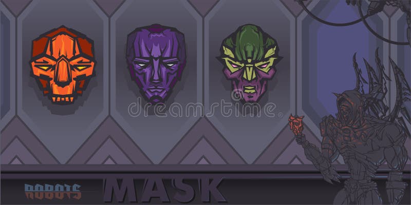 Masks robots royalty free illustration