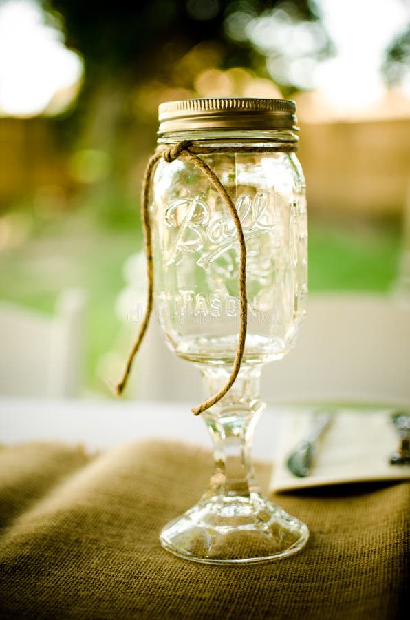 Mason Jar Wine Glass stock photo. Image of wine, vintage - 55273362