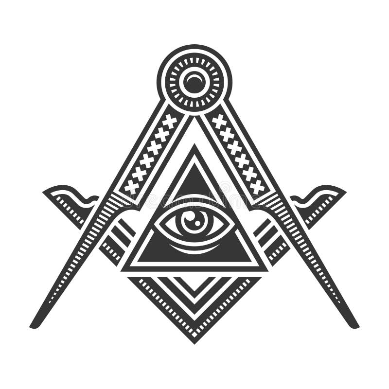 Masonic Freemasonry Emblem Icon Logo. Vector