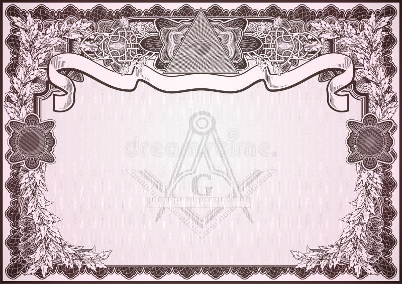 Masonic symbols on a blank letterhead for creating documents. royalty free illustration