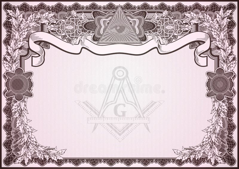 Masonic symbols on a blank letterhead for creating documents.