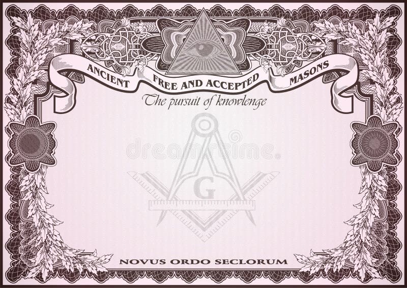 Masonic symbols on a blank letterhead for creating documents.