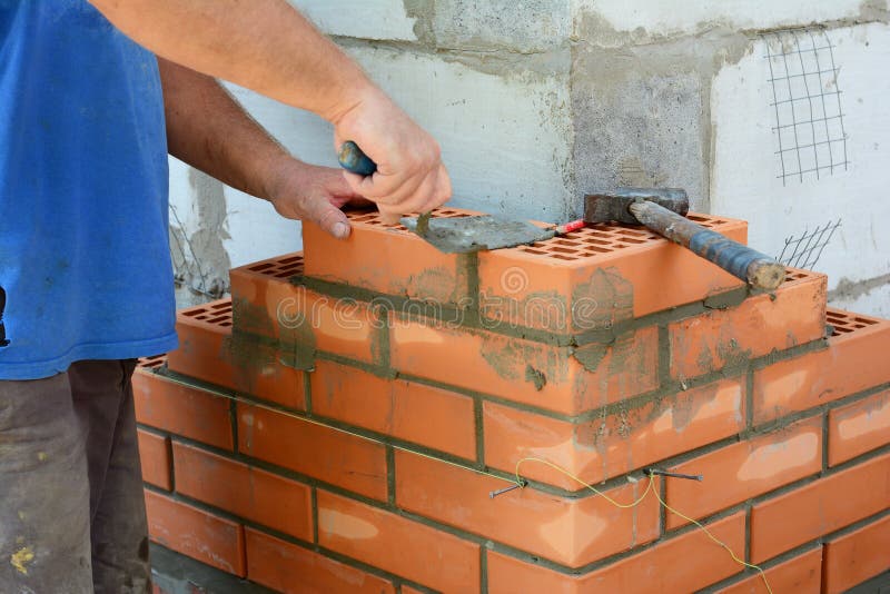 Corner Wall Made Clay Brick Concrete Stock Photo 1805449888