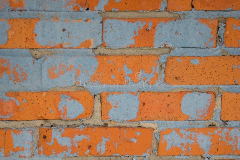 Masonry Walls Made of Red Bricks with Traces Stock Image Image of
