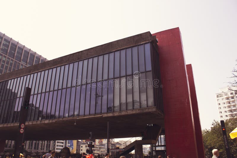 MASP - Kunstmuseum van São Paulo Museu de Arte de São Paulo Assis Chateaubriand, gevestigd in Paulista Avenue 1578 - First Modern royalty-vrije stock fotografie MASP - Kunstmuseum van São Paulo Museu de Arte de São Paulo Assis Chateaubriand, gevestigd in Paulista Avenue 1578 - First Modern royalty-vrije stock fotografie