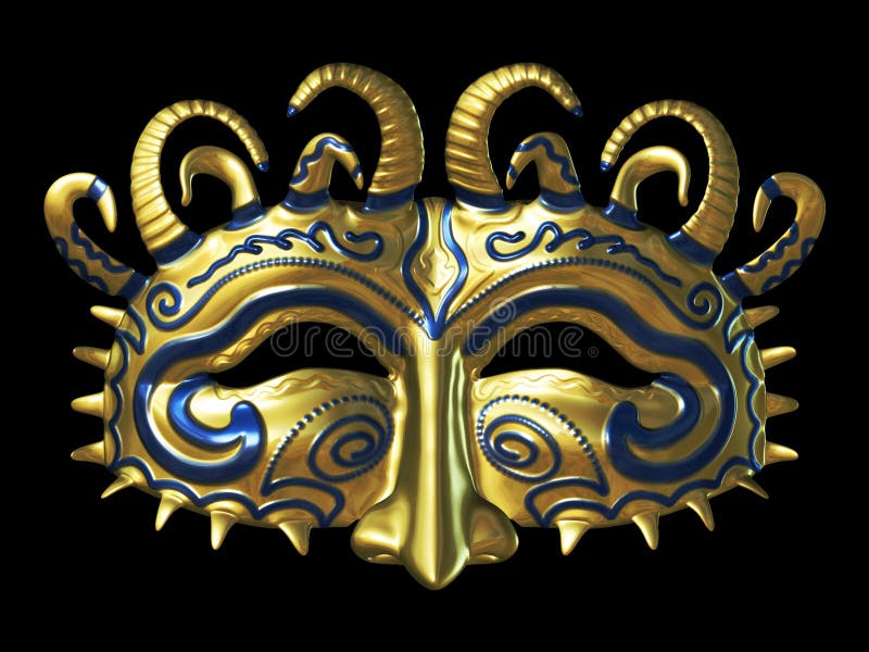 Masque da fantasia do ouro ilustração stock Masque da fantasia do ouro ilustração stock