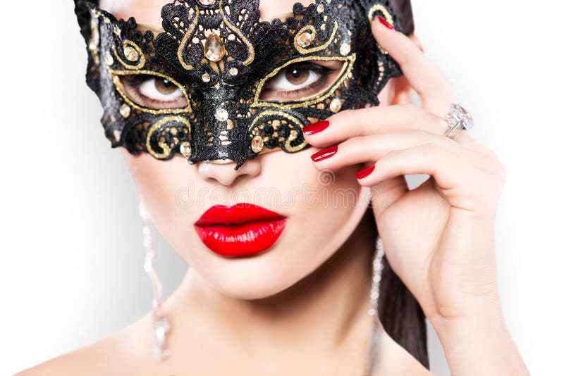 Masque de port de carnaval de femme sexy photographie stock Masque de port de carnaval de femme sexy photographie stock