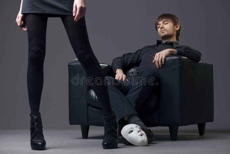 Masque in relationship royalty free stock photography