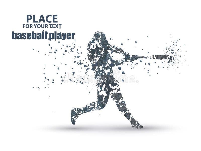 Massa do basebol que bate a bola, composição divergente da partícula ilustração royalty free Massa do basebol que bate a bola, composição divergente da partícula ilustração royalty free