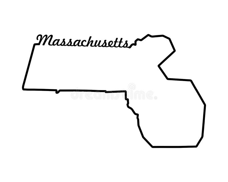 US State Map. Massachusetts Outline Symbol. Vector Illustration Stock