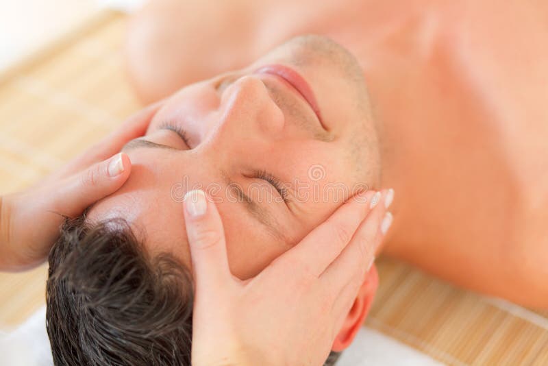 Massage face wellbeing treatment stock photography