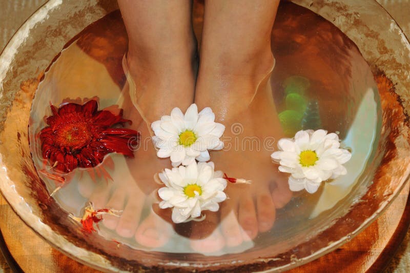 Massage of feet royalty free stock photography Massage of feet royalty free stock photography